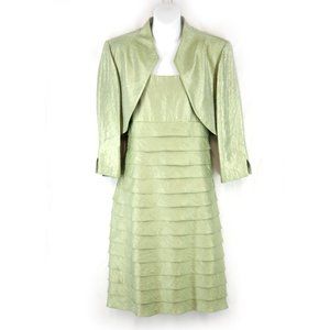 Jessica Howard Green Dress with Jacket Size 16